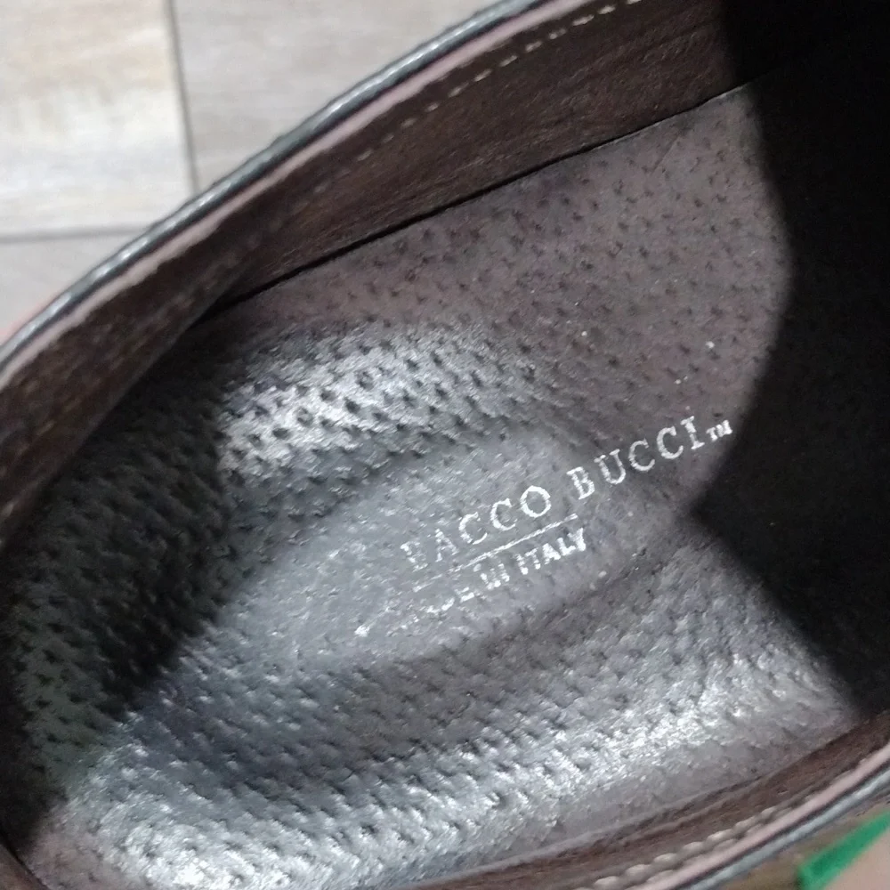 Bacco Bucci mens black leather moto loafers. Size 11. Made in Italy
